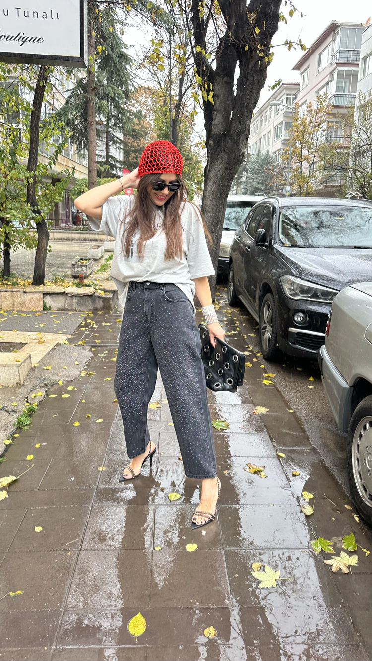 Işıltılı Mom Jean