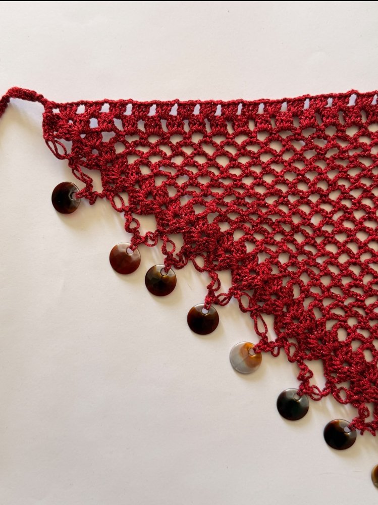 El Örgüsü Kırmızı şal ve bandana