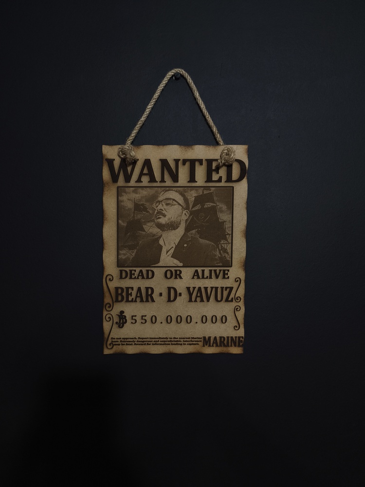 One Piece Kişiye Özel MDF Wanted Posteri
