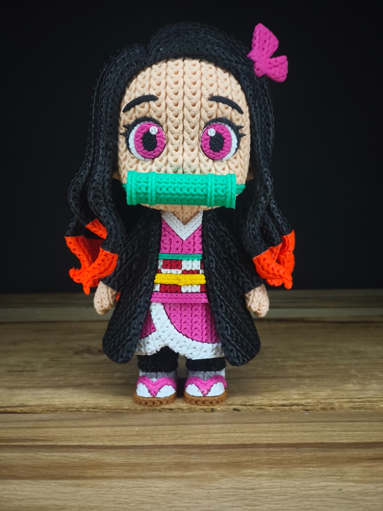 Demon Slayer Örgü Desenli Nezuko Figürü