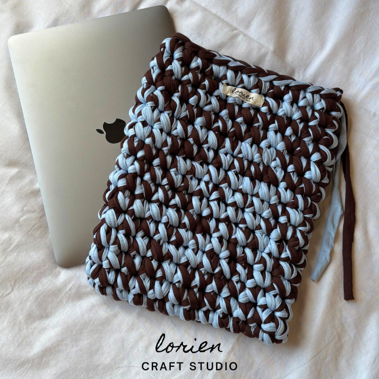 Laptop Case (Brown - Baby Blue)