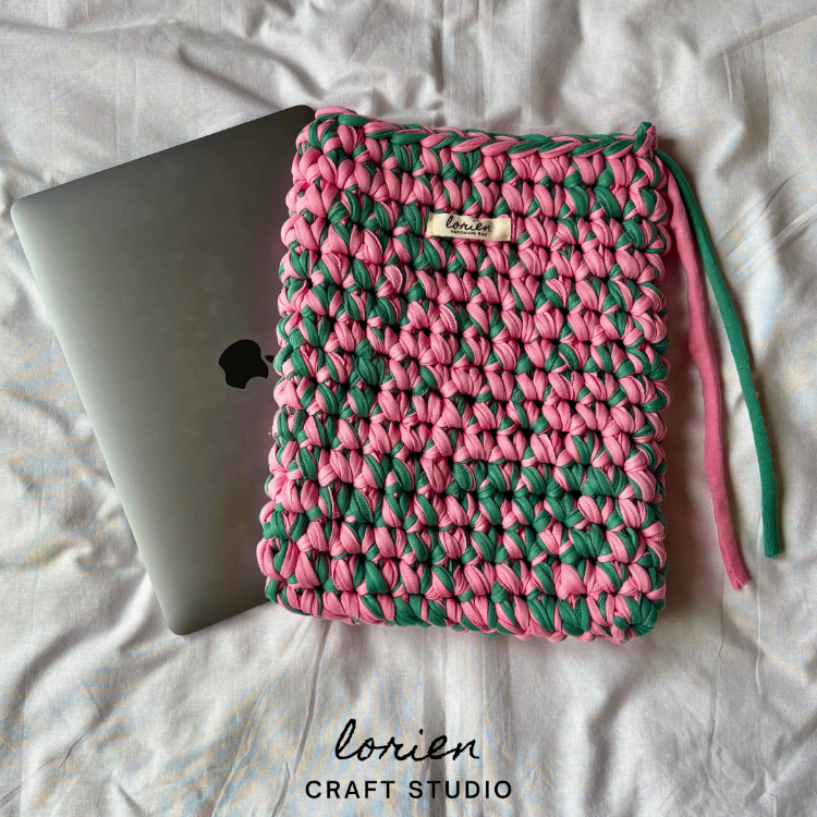 Laptop Case ( Pink - Bright Green)
