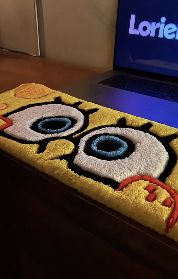 Spongebob Tufting Klavye Destek Halısı