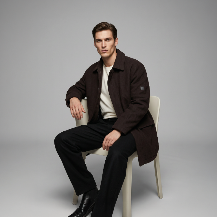 Vintage Koyu Kahve Yün Mont – Minimal & Modern Kesim