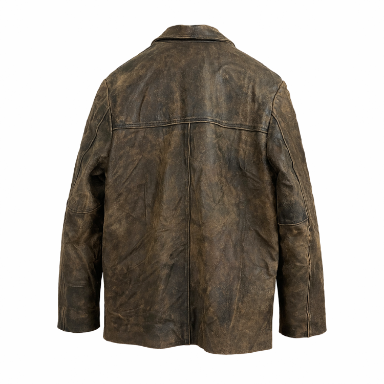 Vintage L-XL Oversize Eskitme Nubuk Ceket
