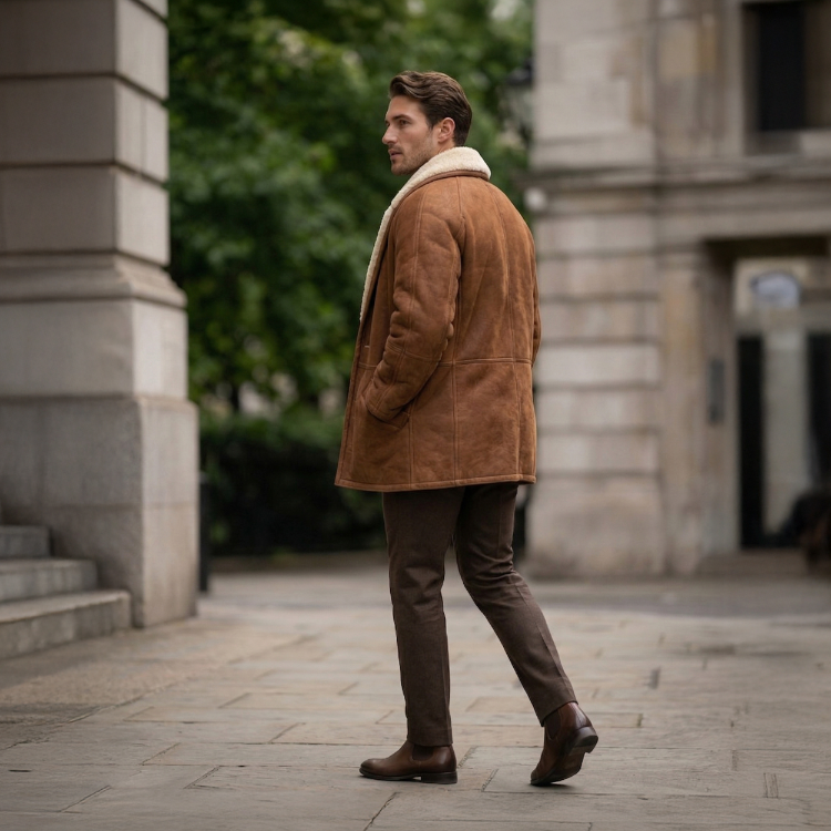 Aldo Colitti Exclusive Vintage Kuzu Derisi Shearling Ceket Kürklü Kaban
