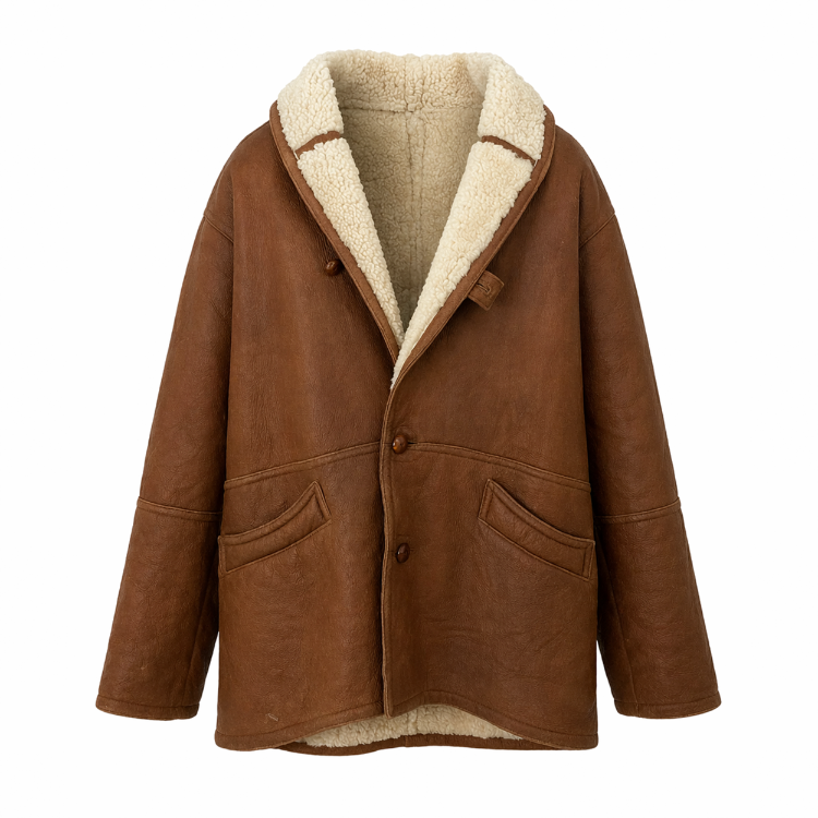 Aldo Colitti Exclusive Vintage Kuzu Derisi Shearling Ceket Kürklü Kaban