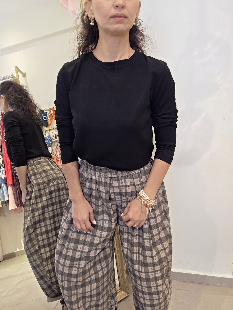 Kadın, Bisiklet Yaka, Modal Kumaş, Siyah Sweatshirt