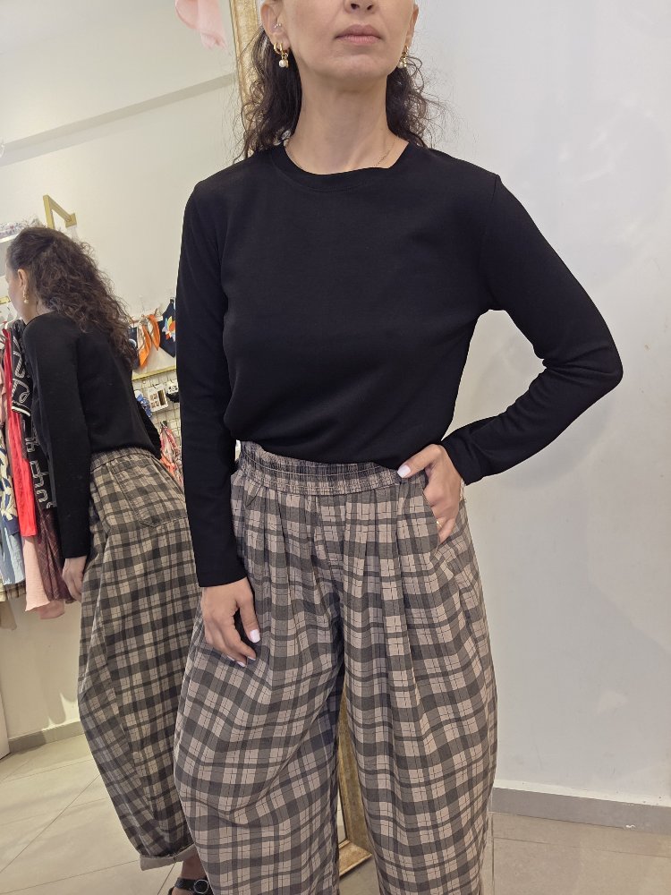 Kadın, Bisiklet Yaka, Modal Kumaş, Siyah Sweatshirt