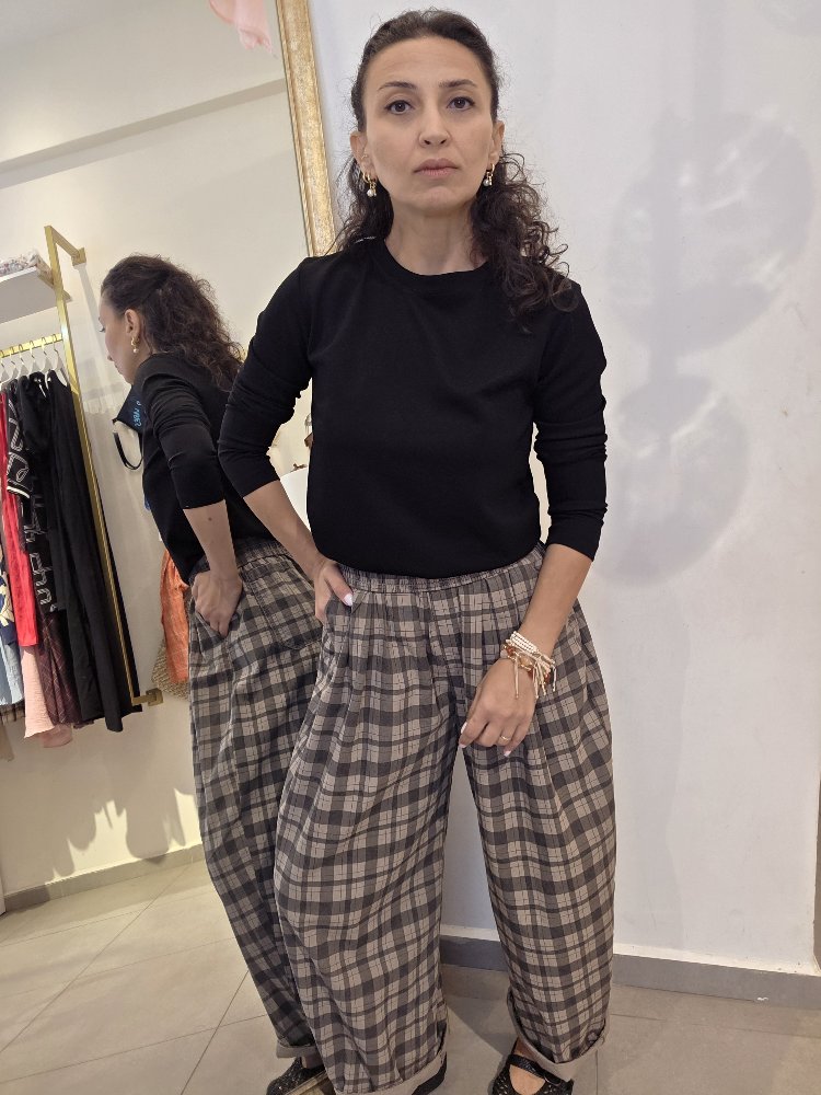 Kadın, Bisiklet Yaka, Modal Kumaş, Siyah Sweatshirt