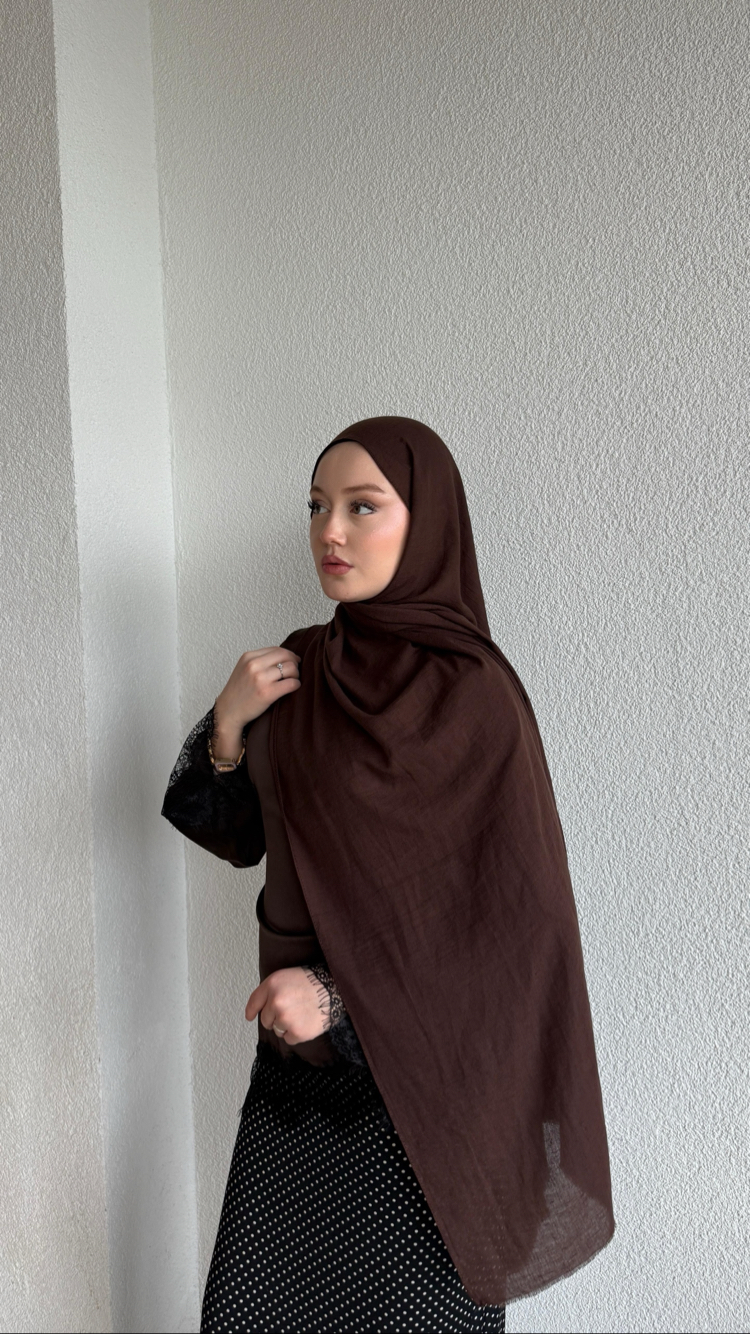 Acı kahve neo pamuk şal