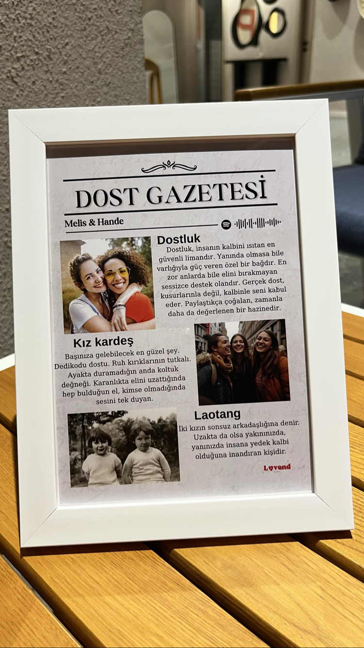 Kişiye özel tasarım çerçeve-5(dost gazetesi)