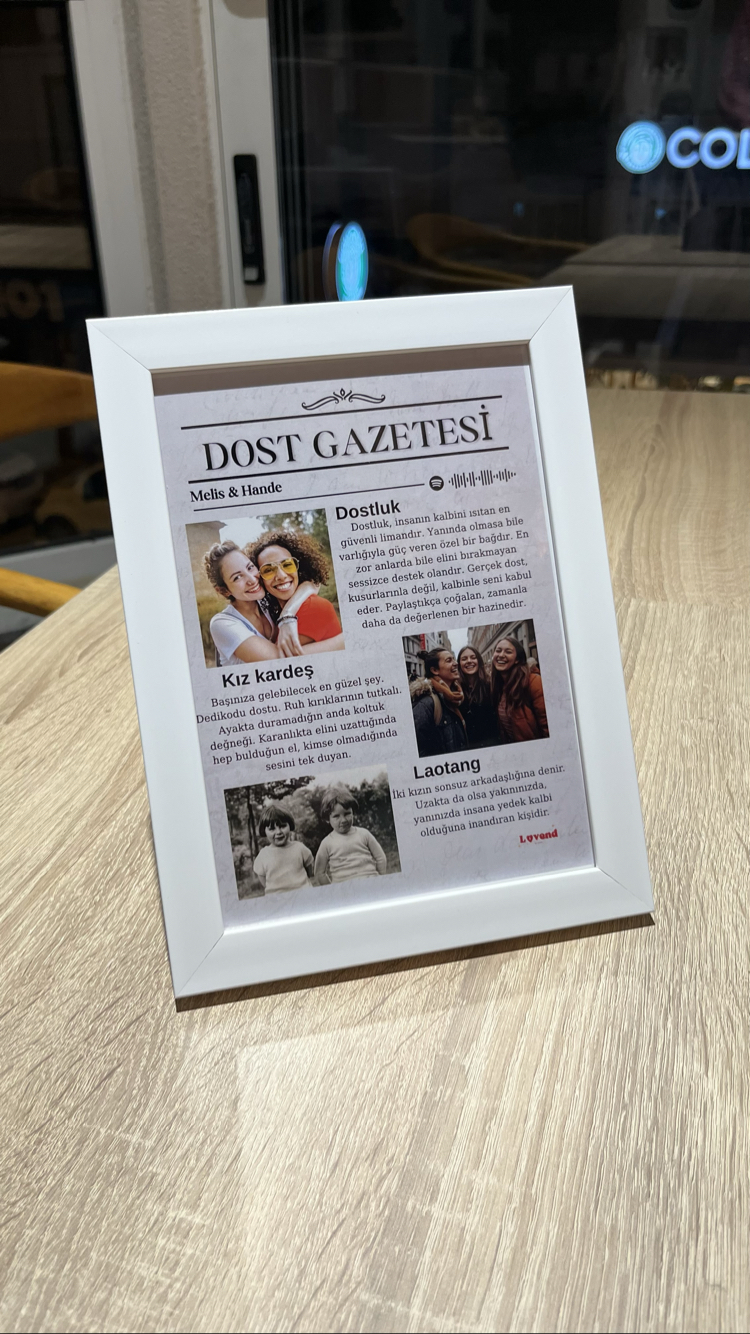 Kişiye özel tasarım çerçeve-5(dost gazetesi)