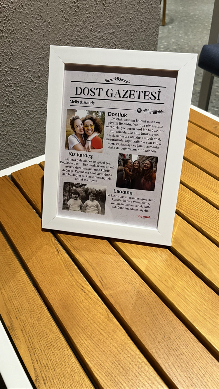 Kişiye özel tasarım çerçeve-5(dost gazetesi)