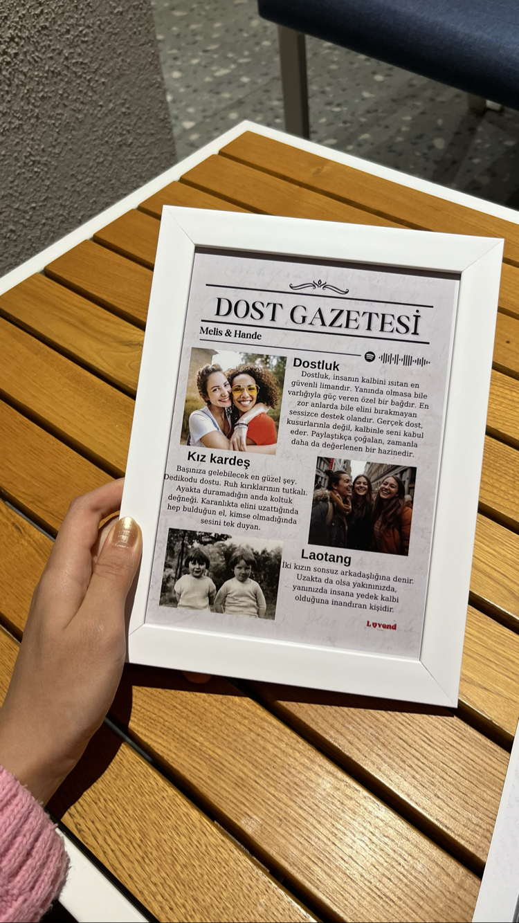 Kişiye özel tasarım çerçeve-5(dost gazetesi)