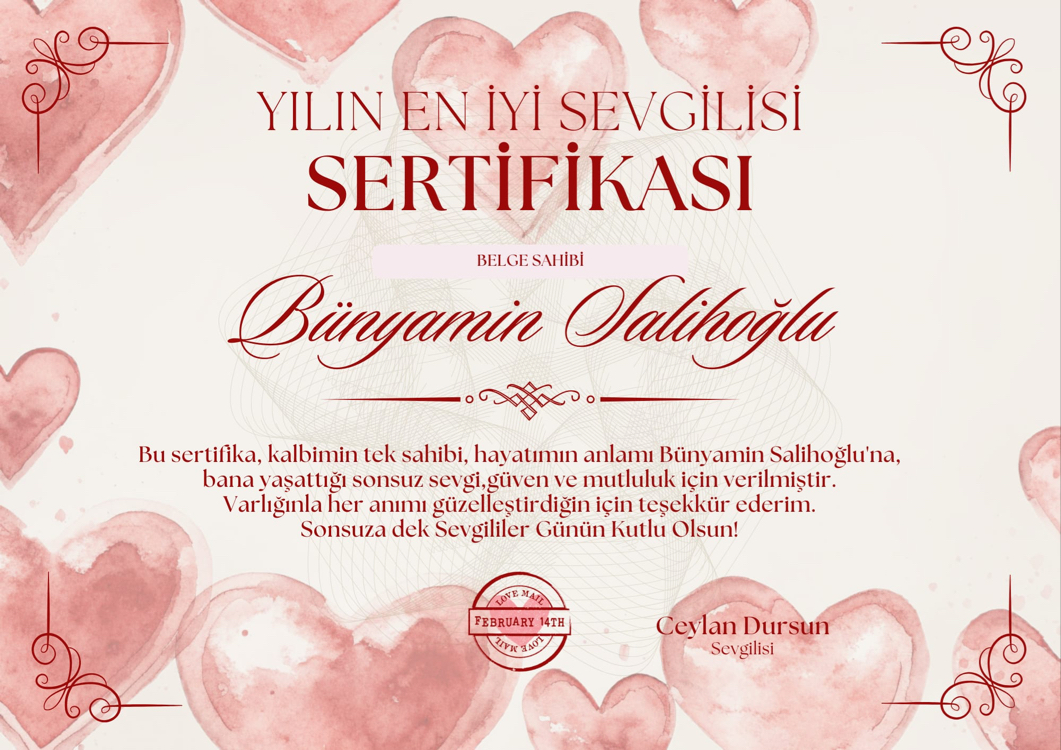Sevgili sertifikası