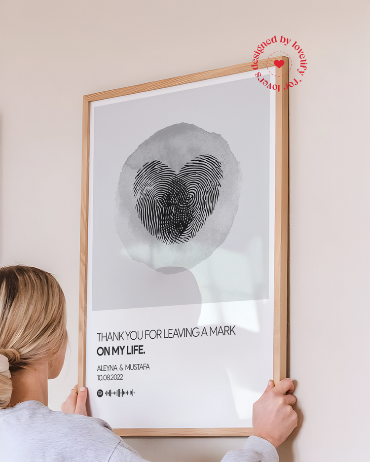Parmak izi Temalı Poster | Kişiye Özel Poster
