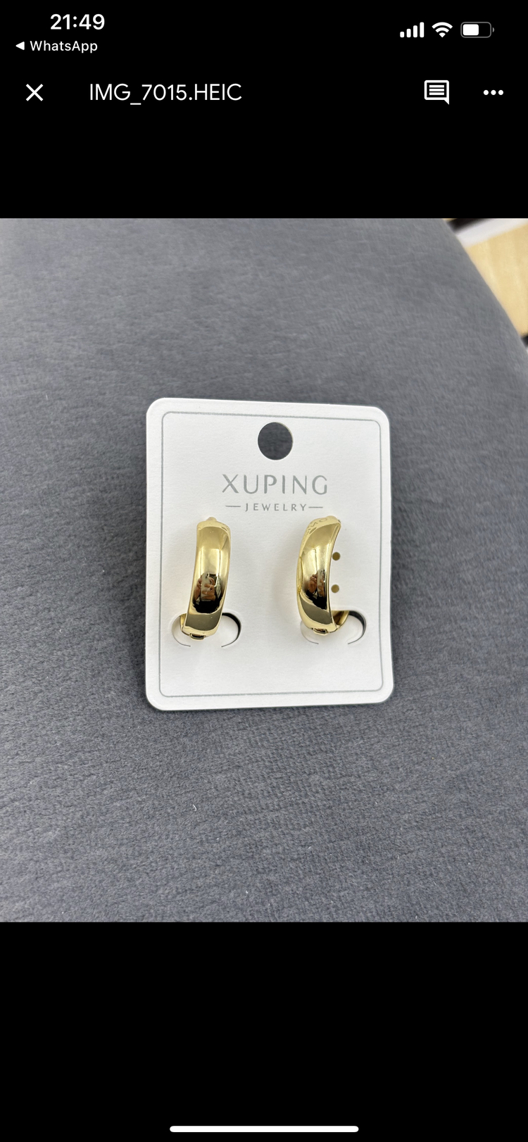 Xuping düz halka orta boy küpe 