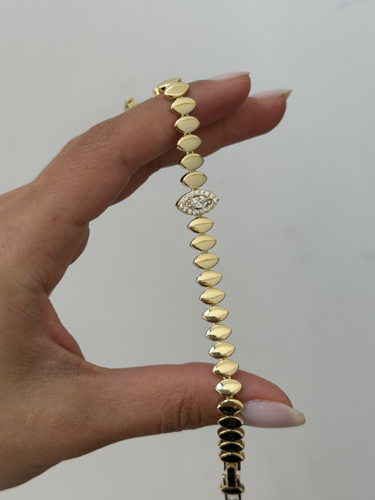 Premium Seri Vintage Badem Bileklik | Gold