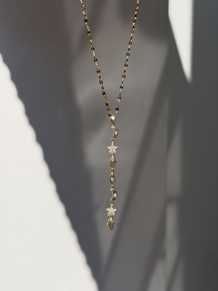 Çelik Minimal Manifest Kolye | Gold