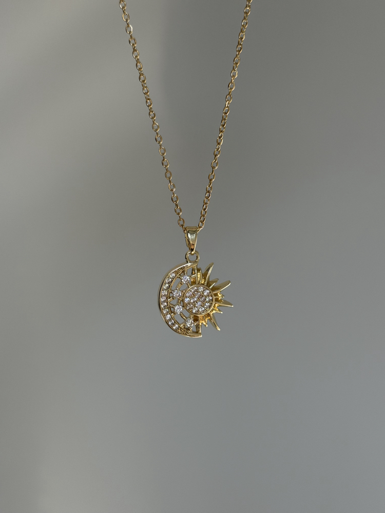 Çelik Sun & Moon Kolye | Gold