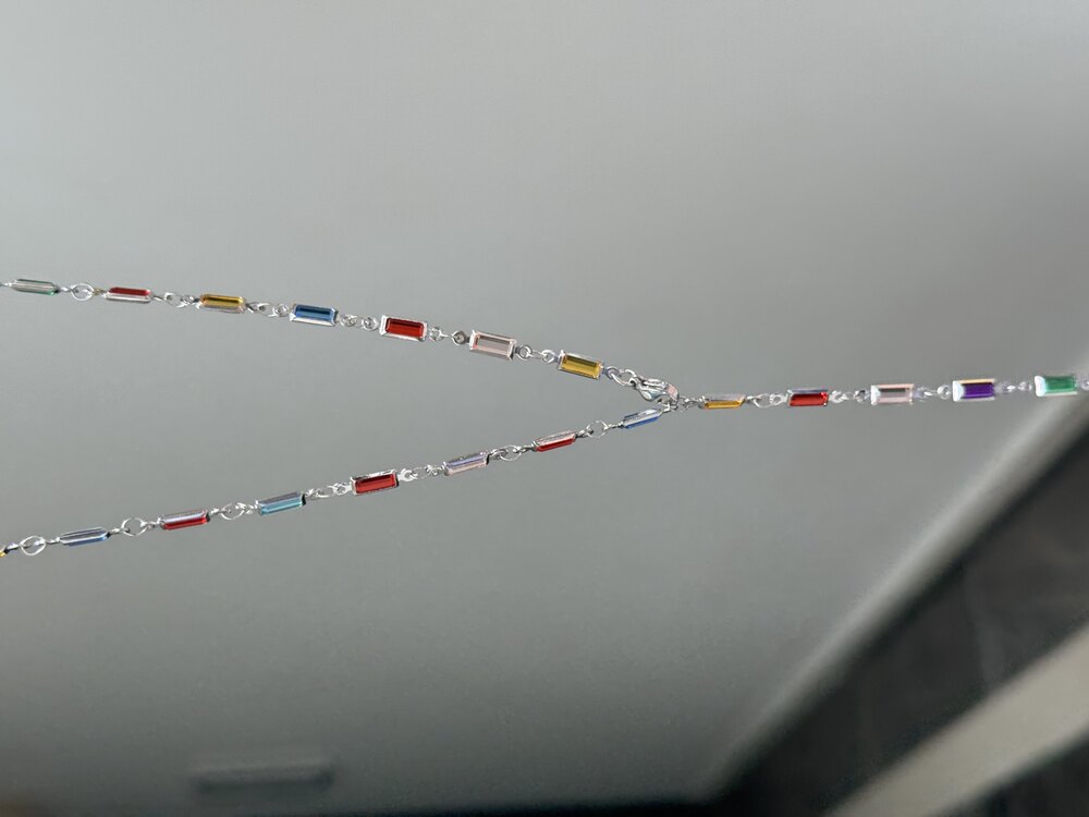 Silver Renkli Dikdörtgen Kesim Y Kolye
