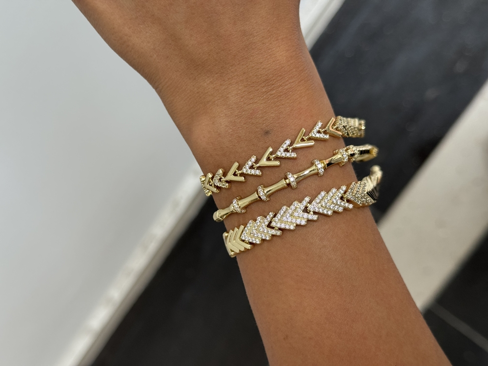 Xuping 14k Minimal Taşlı Kemik Bileklik