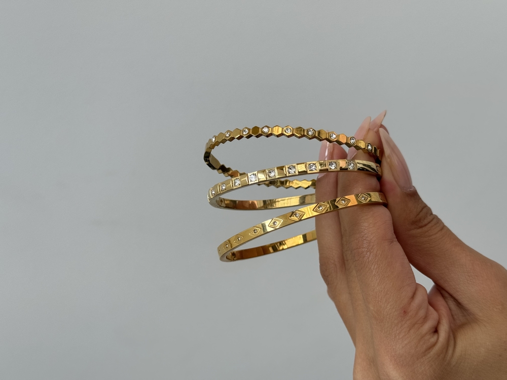 Çelik İnce Göz Kelepçe | Gold