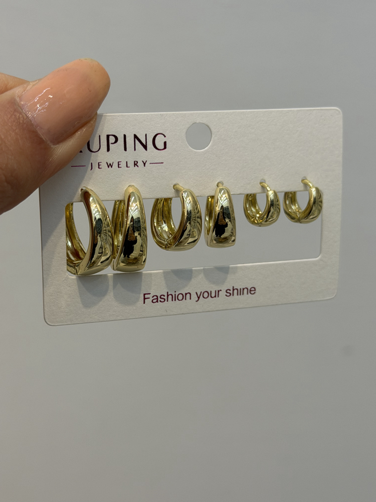 Xuping 14k Basic Halka Set Küpe 3