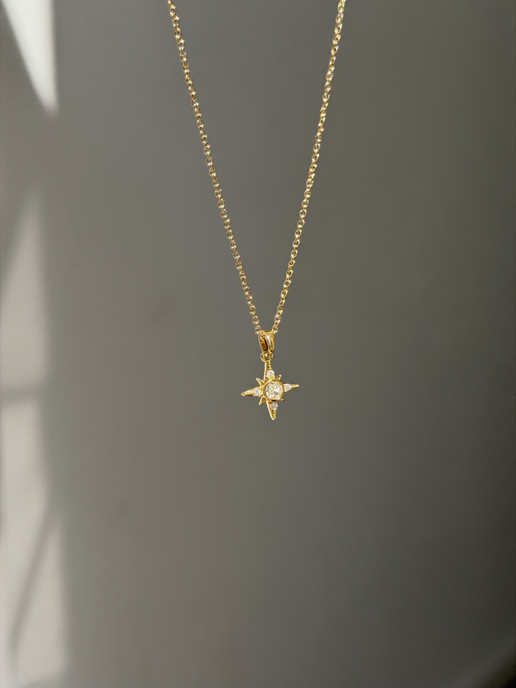 Çelik Mini Kutup Yıldızı Kolye | Gold