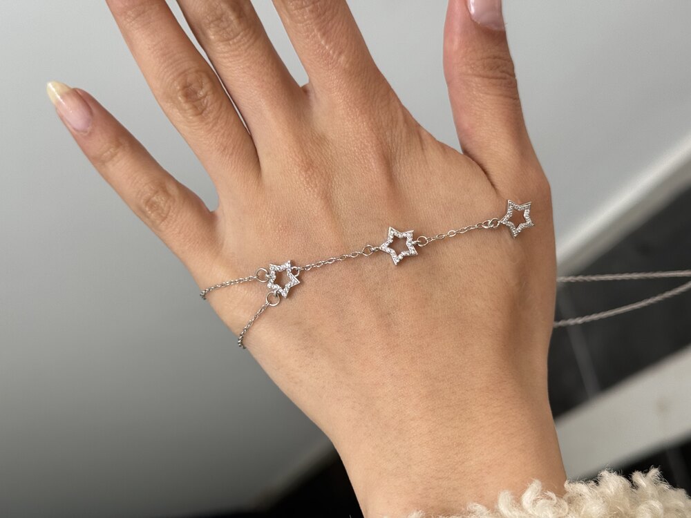Çelik Silver İçi Boş Yıldızlı Y Kolye