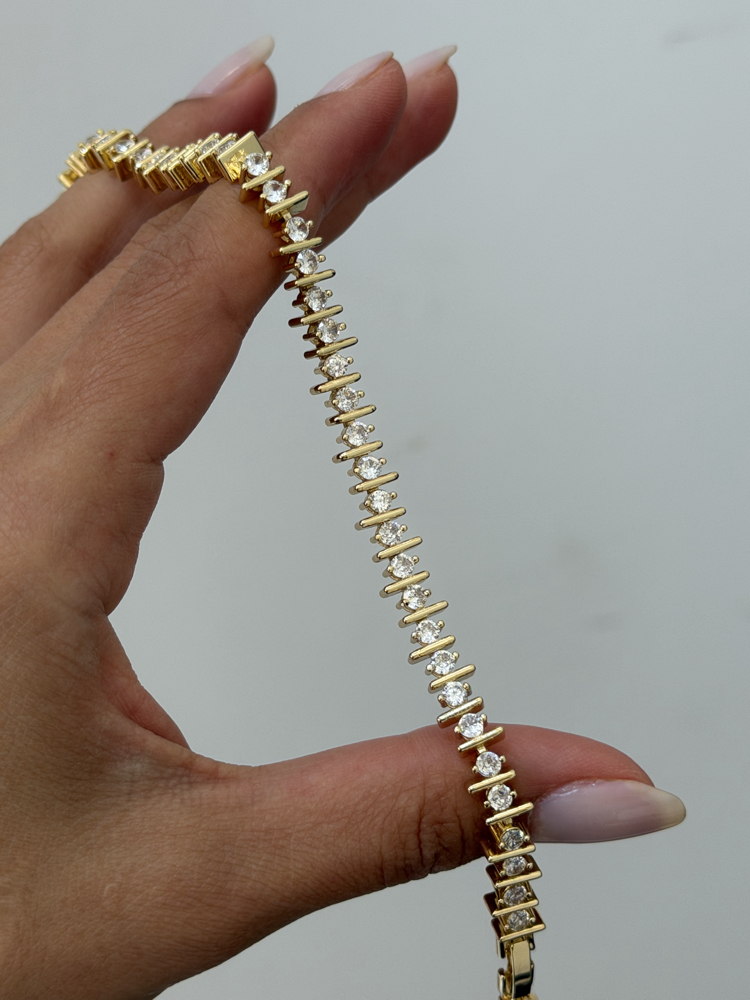 Premium Seri Tasarım Su Yolu Bileklik | Gold