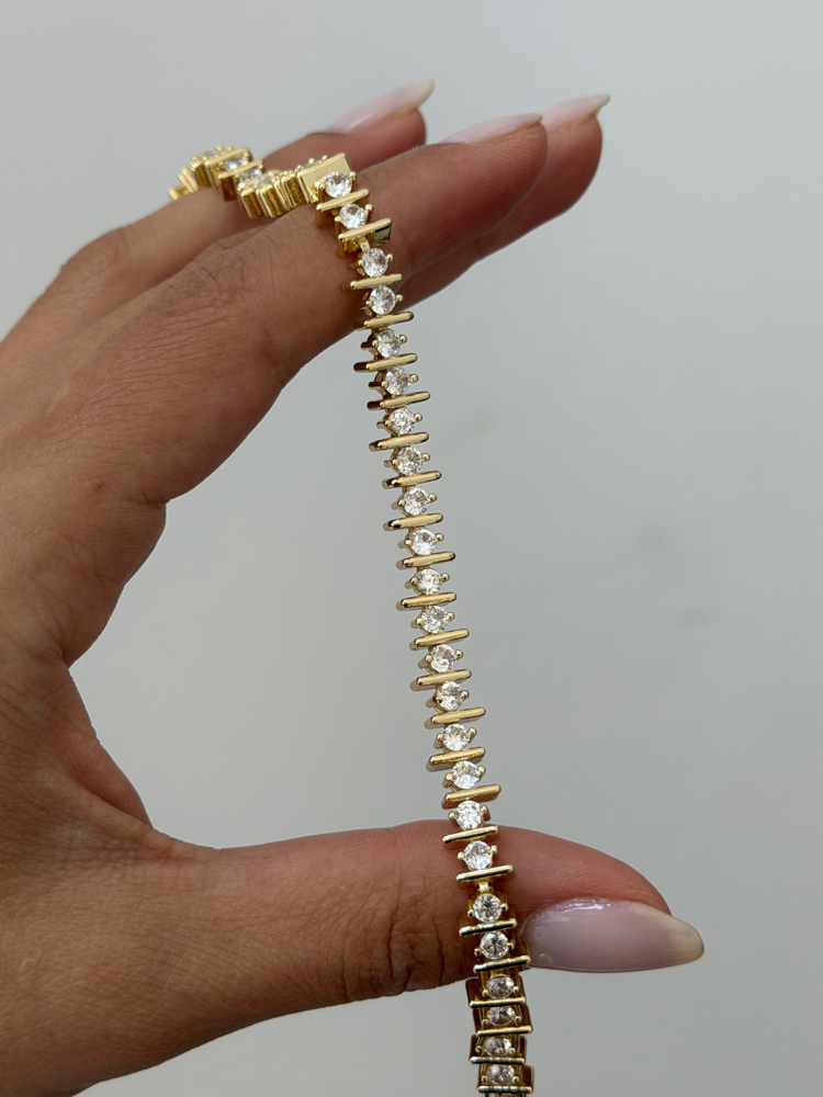 Premium Seri Tasarım Su Yolu Bileklik | Gold