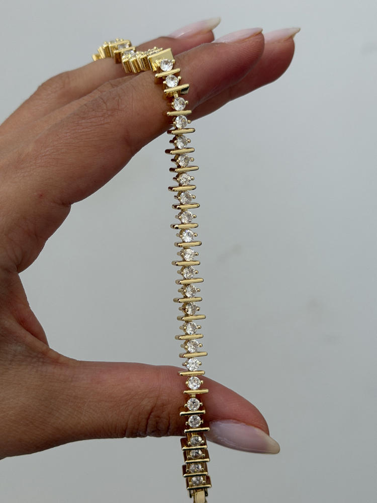 Premium Seri Tasarım Su Yolu Bileklik | Gold
