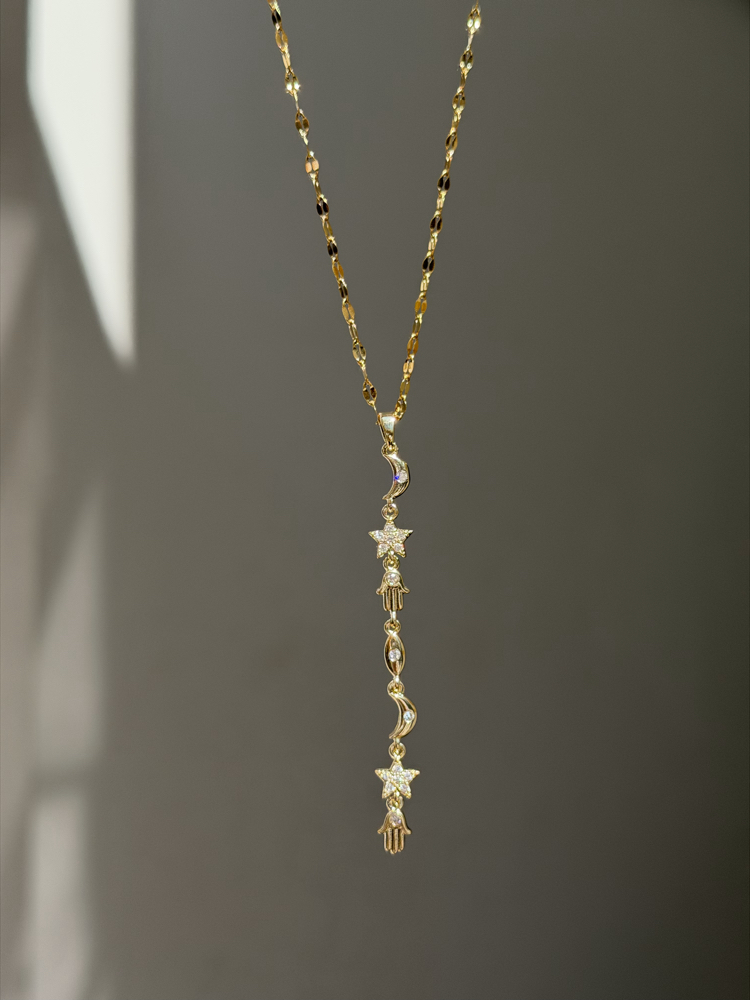 Çelik Minimal Manifest Kolye | Gold