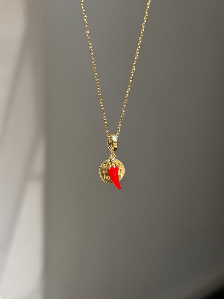 Çelik Biber & Charm Kolye | Gold