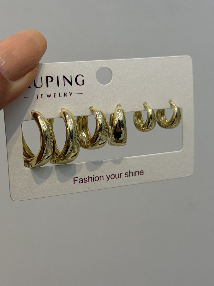 Xuping 14k Basic Halka Set Küpe 3