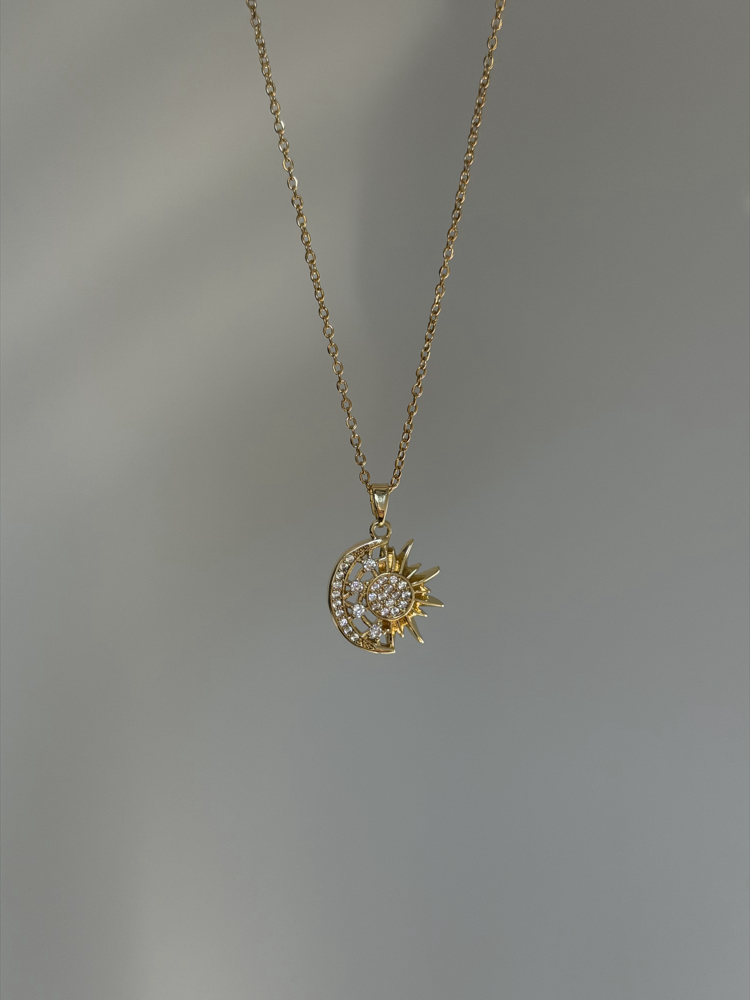 Çelik Sun & Moon Kolye | Gold
