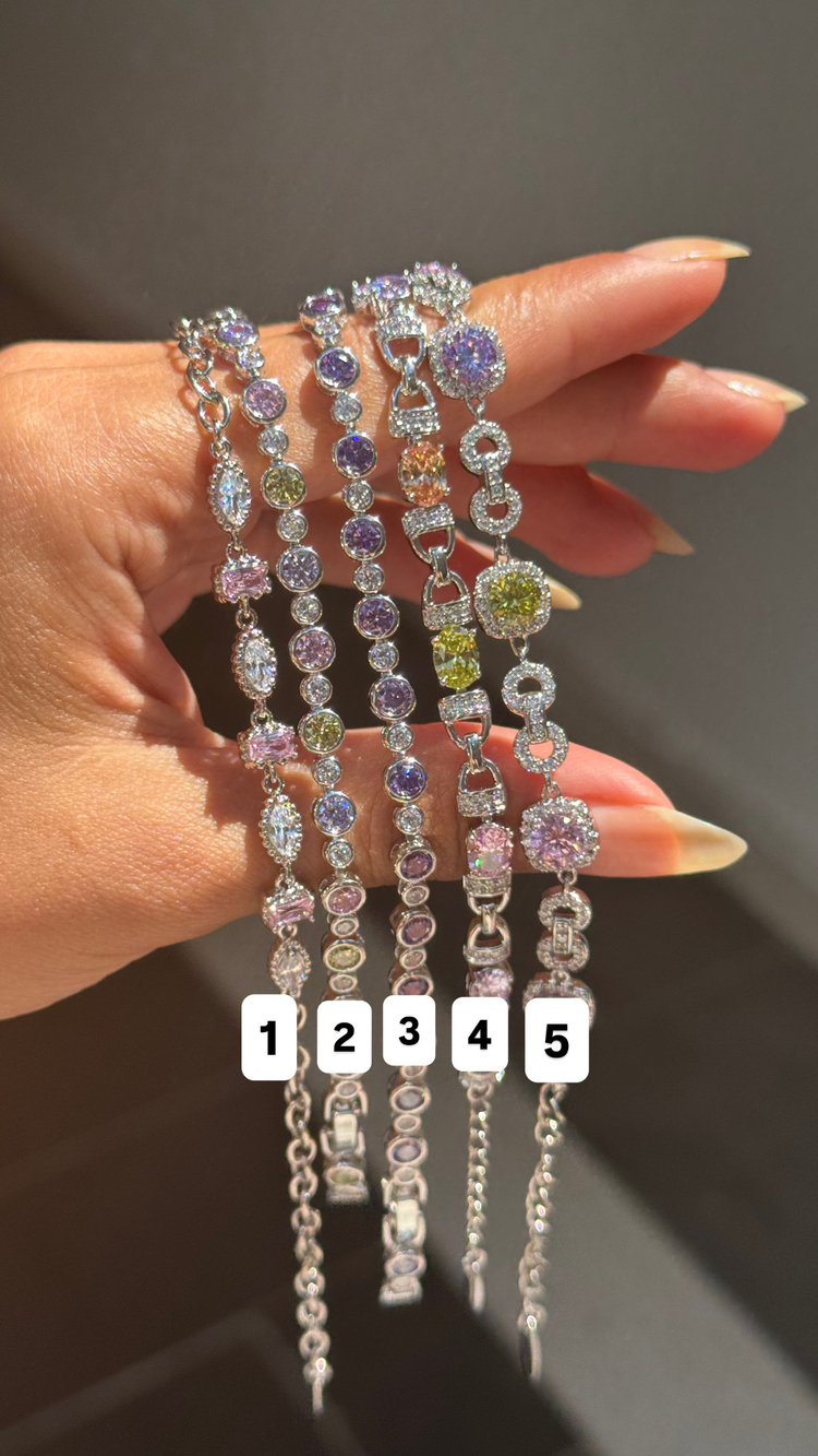 Xuping Silver Soft Renkli Taşlı Blok Bileklik (4)