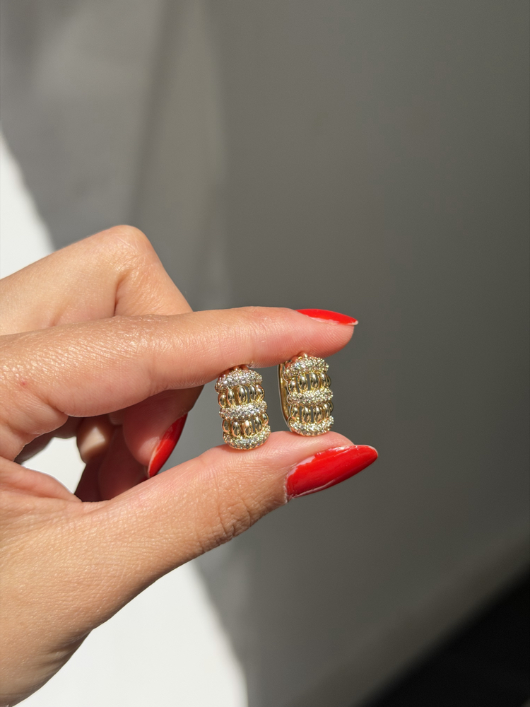 Xuping 14k Vintage Taşlı Küpe