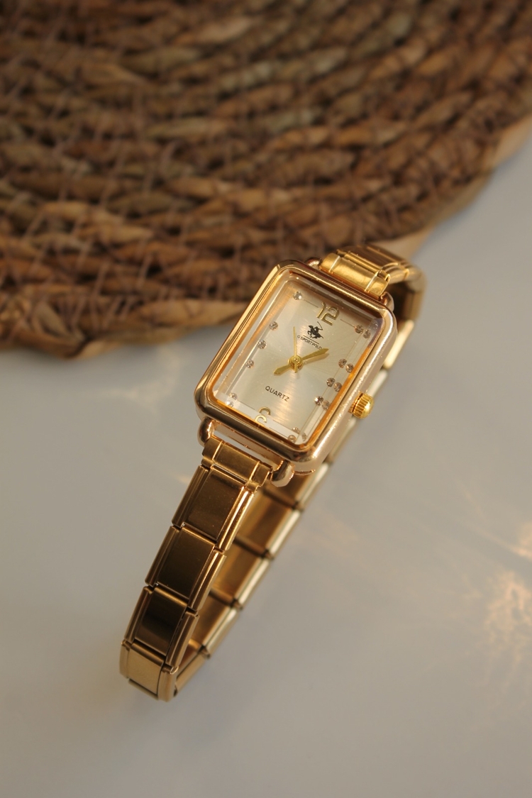Nomi Luxe Gold Kare Kadranlı Çelik Kadın Saat