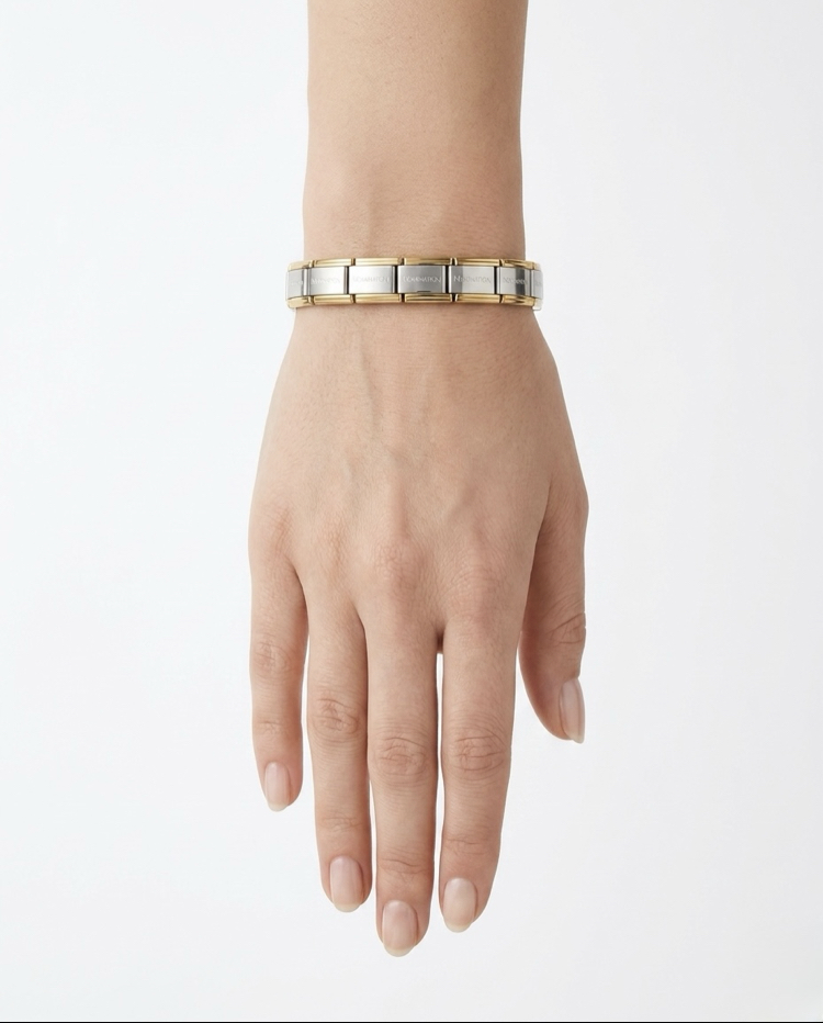 Çelik Silver Gold Nomination Unisex Bileklik