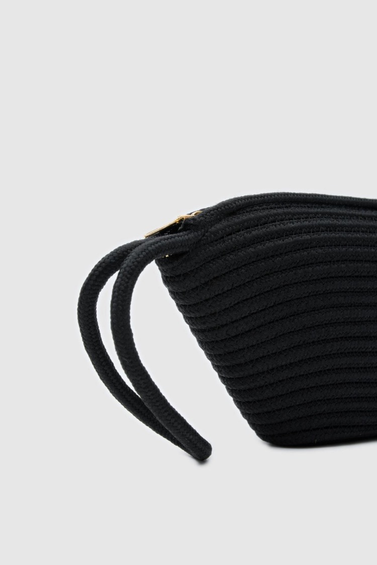 Handmade Hasır Clutch Çanta Siyah