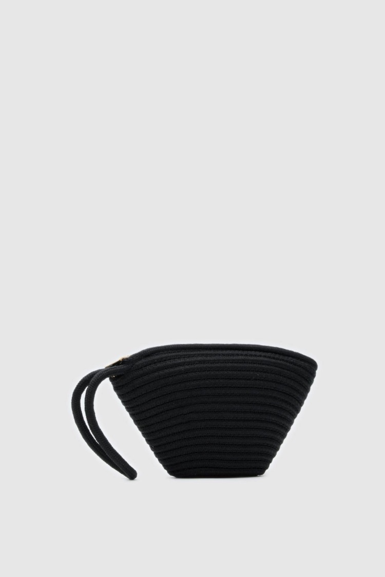 Handmade Hasır Clutch Çanta Siyah