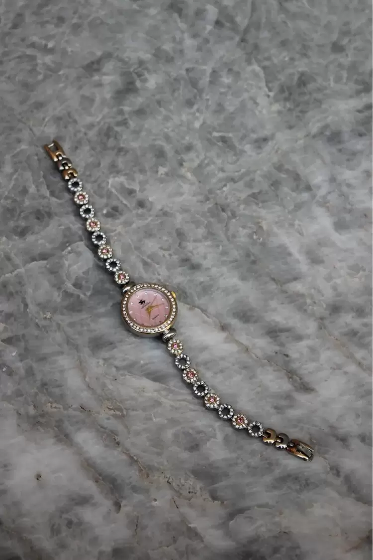 Bella Rosa Pink Oval Taşlı Kadın Saat
