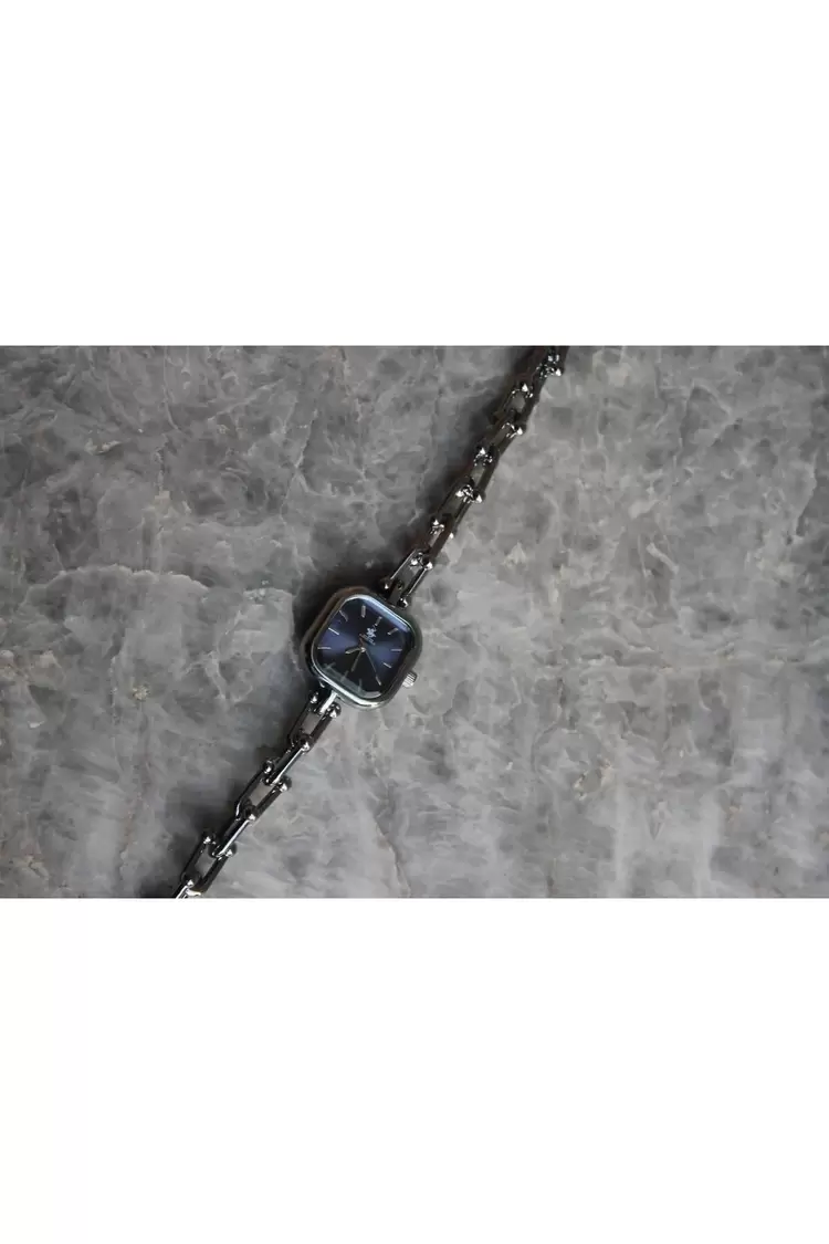 Midnight Silver Kare Kadranlı Çelik Kadın Saat