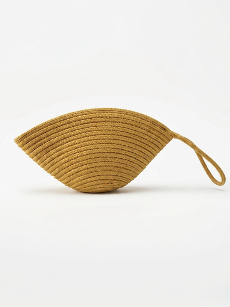 Handmade Hasır Clutch Çanta Sarı