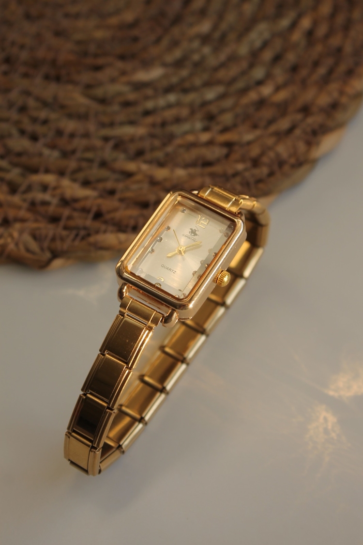 Nomi Luxe Gold Kare Kadranlı Çelik Kadın Saat
