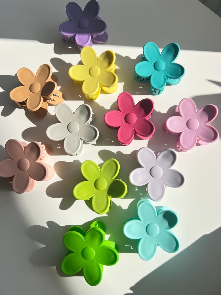 Yeşil Flower Clips Saç Tokası