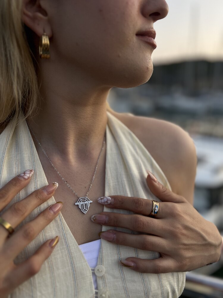 Çelik | Silver Badge Kolye